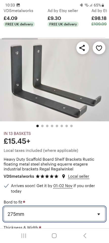 Photo of free Cast iron wall brackets x2 (Bromborough CH62) #2