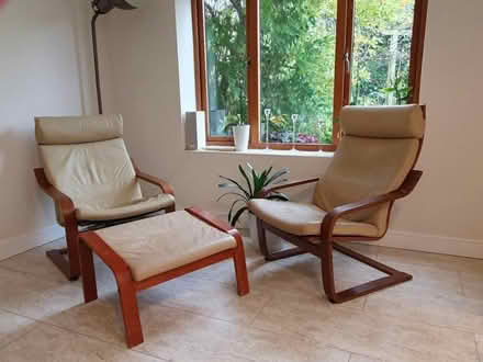 Photo of free 2 x IKEA POANG CHAIRS & Footstool (Christleton CH3) #3
