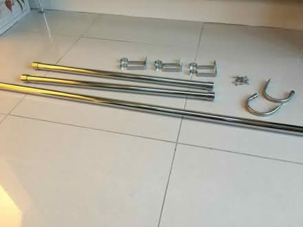 Photo of free Silver curtain poles & holdbacks (Lye Valley OX3) #1