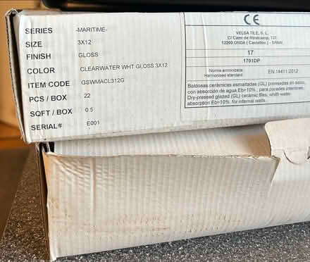 Photo of free 32SF 3x12 white subway tile (Greenville) #1