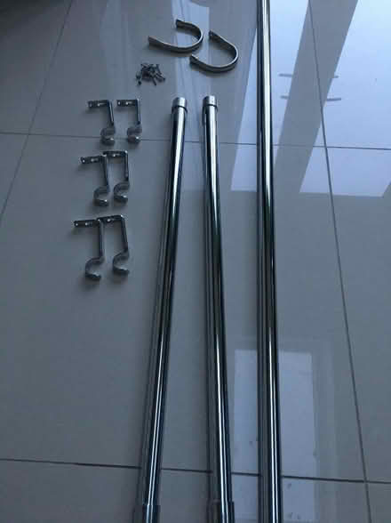 Photo of free Silver curtain poles & holdbacks (Lye Valley OX3) #2