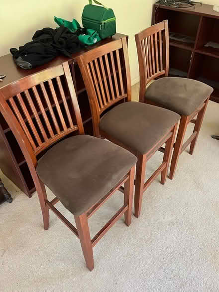 Photo of free wooden chairs x 3 - bar height (doncaster) #1
