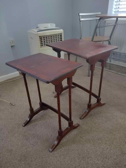 Photo of free Pair of mahogany side tables (Watersplash Farm TW17) #1