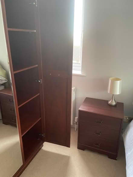 Photo of free Dark wood Wardrobe with 2 bedside cabinets (Starkholmes DE4) #2