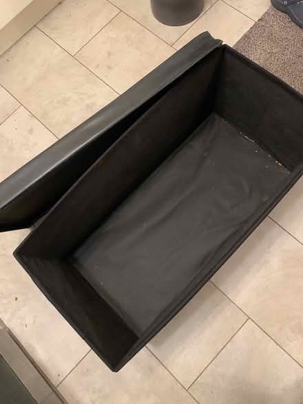 Photo of free Black leather ottoman storage box (Oulton broad) #2