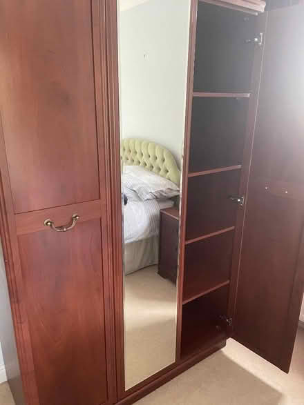 Photo of free Dark wood Wardrobe with 2 bedside cabinets (Starkholmes DE4) #1