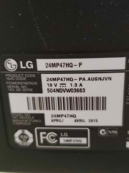 Photo of free LG 24MP47HQ-P 24in Monitor (Sheppard Ave E/Victoria Park) #3