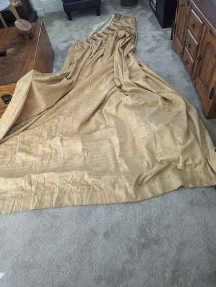 Photo of free Pair of large gold curtains (Ewell Village KT17) #1