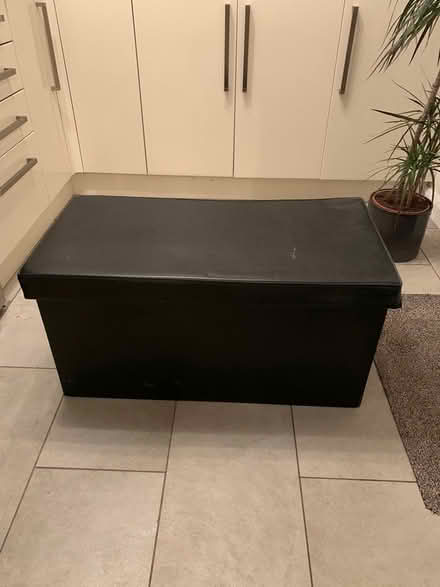 Photo of free Black leather ottoman storage box (Oulton broad) #1