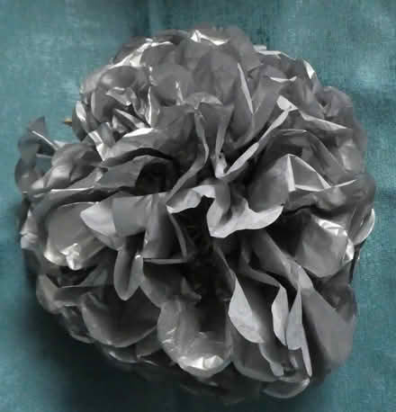 Photo of free Large silver tissue paper flower (Rayleigh SS6) #1