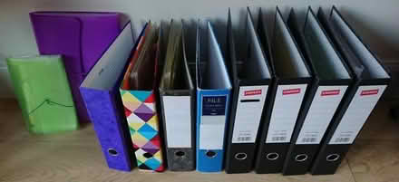 Photo of free 8 Lever arch folders and 2 plastic document wallets (Corstorphine EH12) #1