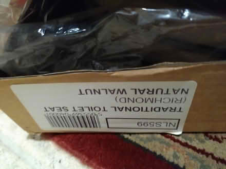 Photo of free NEW walnut toilet seat (Amber Valley DE56) #2