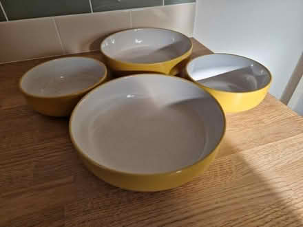 Photo of free 2 yellow pasta bowls + 2 yellow cereal/soup bowls (Spinney Hill) #1