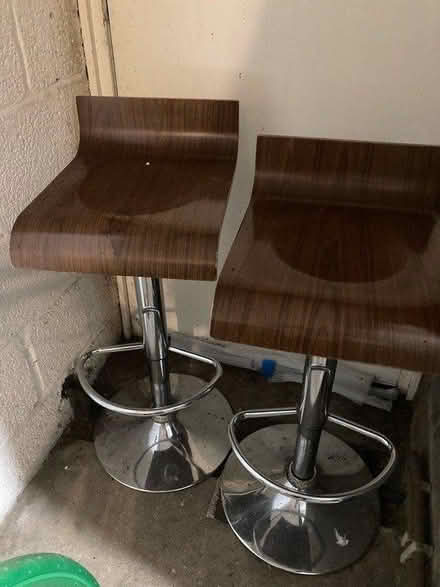 Photo of free 2 wooden bar stools (SW4) #2