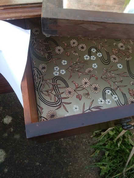 Photo of free Dark wood 3 drawer dressing table with mirror (Hereford HR1) #2