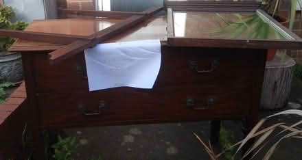 Photo of free Dark wood 3 drawer dressing table with mirror (Hereford HR1) #3