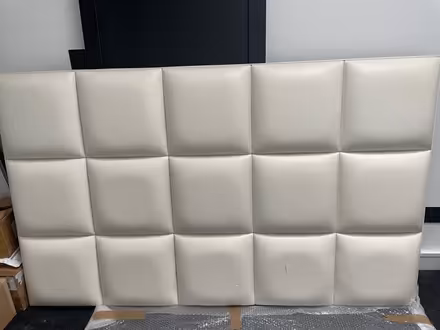 Photo of free Cream leather headboard, superking (Ashtead KT21) #1