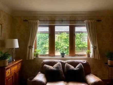Photo of free Pair of cream curtains 54” drop (Grindleton BB7) #1