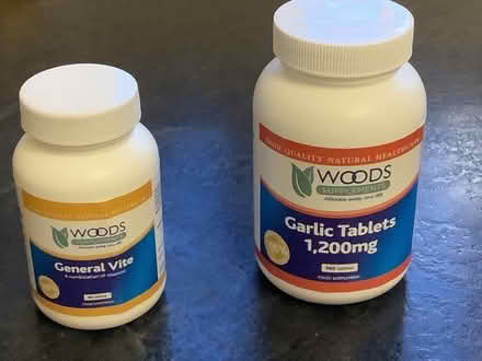 Photo of free Bottle of garlic tablets and a bottle of Vitamin tablets (Tenbury Wells WR15) #1