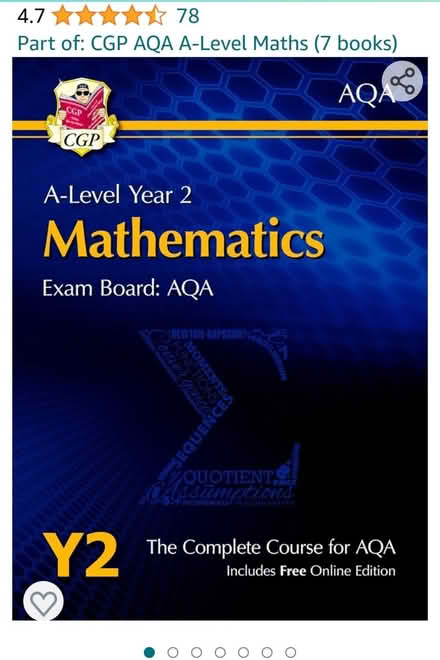 Photo of free A-Level Maths Book (RM9 Upney/Becontree) #1