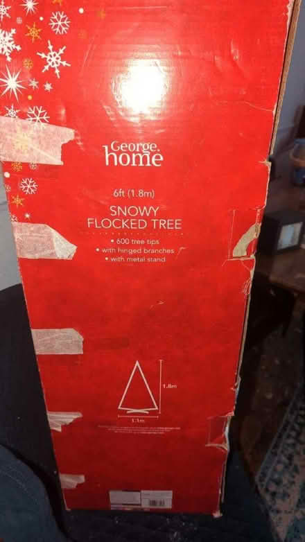 Photo of free Snowy flocked Christmas tree with 20 star lights that worked (NW10) #3
