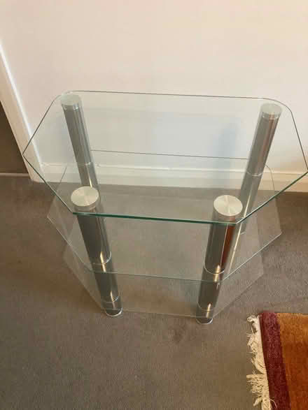 Photo of free Chrome and glass TV/side table (BN25) #1