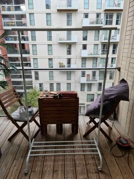 Photo of free White and Silver Clothes Rail (East Village, Stratford, E20) #1