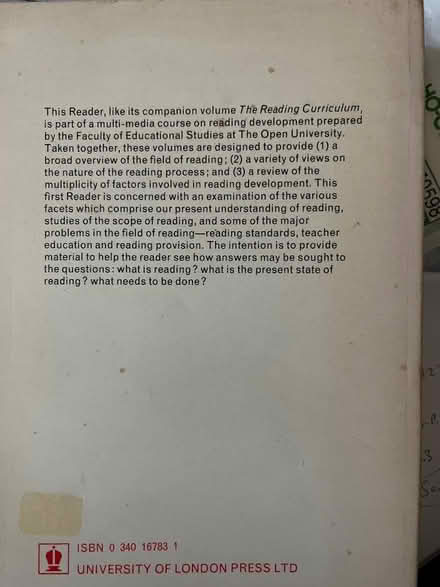 Photo of free OU book on Reading (Eastbourne BN21) #1