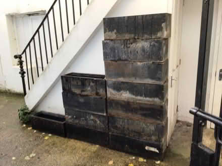 Photo of free Metal planters 10 years old. A couple have rusted bases. (Earls Court SW5) #1