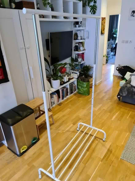 Photo of free White and Silver Clothes Rail (East Village, Stratford, E20) #2
