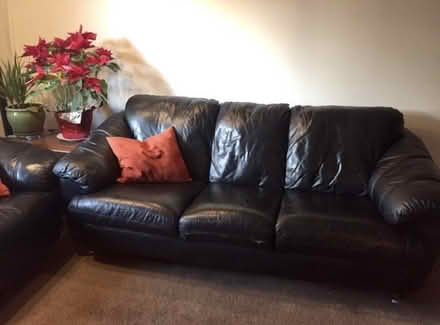 Photo of free Leather Couch, loveseat, ottoman (San Jose) #2