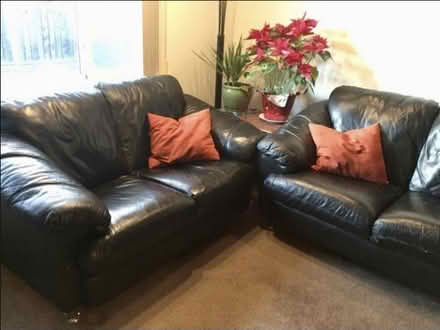 Photo of free Leather Couch, loveseat, ottoman (San Jose) #1