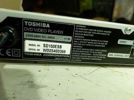 Photo of free toshiba dvd player Sd150ESB faulty (Putney SW15) #3