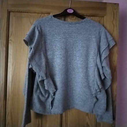 Photo of free ladies grey ruffle jumper (Marton Bank FY3) #2