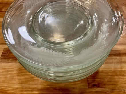 Photo of free Clear glass 8" plates x 9 (Collegeville) #2