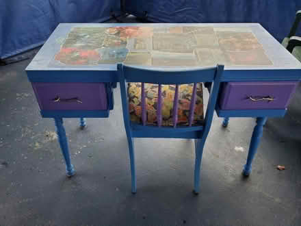 Photo of free Painted wooden desk with chair (Fletcher/Arden) #1