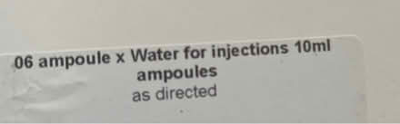 Photo of free 06 ampoule x Water for injections (baguley M23) #1