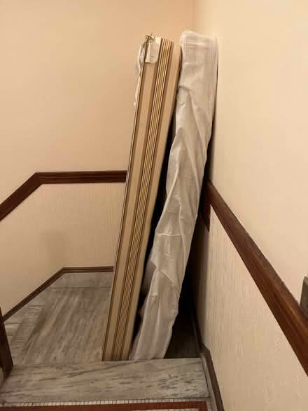 Photo of free Older mattress- box spring-frame (Brookline Coolidge corner) #1