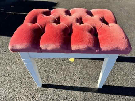 Photo of free Stool for dressing table, redish, white (Sheldon B92) #1