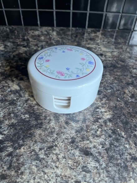 Photo of free Set of 5 drinks coasters in holder (baguley M23) #1