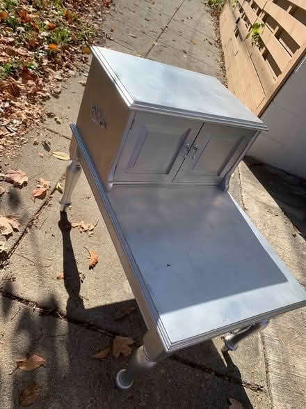 Photo of free Side table, telephone seat style (4800 block Hutchins Place NW) #1