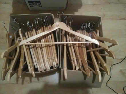 Photo of free Approx 38 wooden coat hangers (Wellington TF1) #1