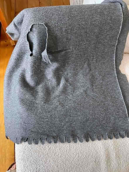 Photo of free Ikea fleece blanket grey with holes (Jordanhill G13) #1