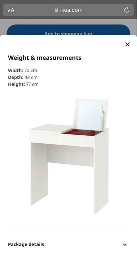 Photo of free Ikea Brimnes dressing table (Eastwood (G43)) #3