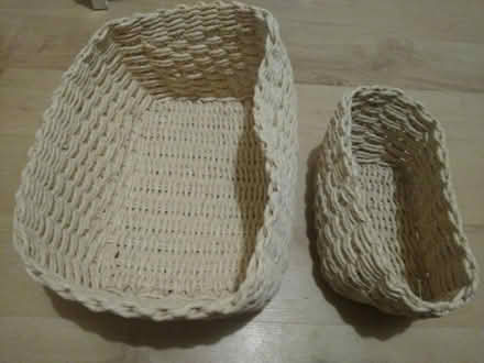 Photo of free 2 soft woven "string" storage baskets, large and small (Wellington TF1) #1