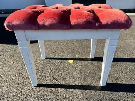 Photo of free Stool for dressing table, redish, white (Sheldon B92) #2