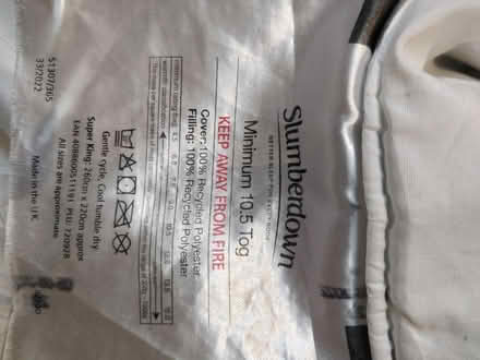 Photo of free Duvet, Super King Size, Polyester (Blackrock) #1