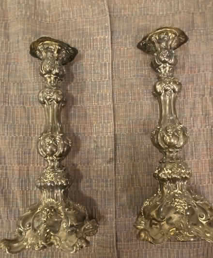 Photo of free Tall silver-plate candlesticks (Brightwood Park/Petworth DC) #1