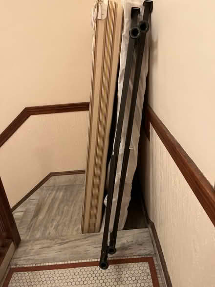 Photo of free Older mattress- box spring-frame (Brookline Coolidge corner) #2