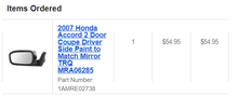 Photo of free Driver's Mirror Honda Accord 2007 (Duluth near GP Mall) #2